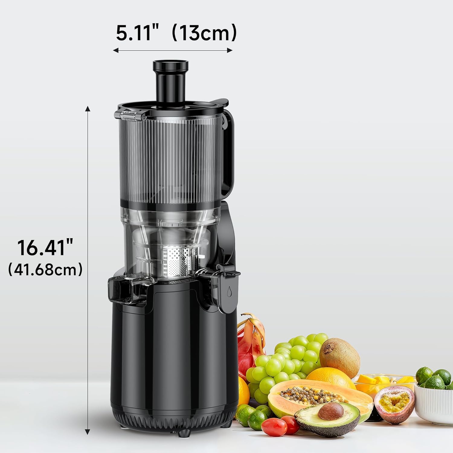 Cold Press Juicer EasyFruit + 10 Glass Bottles + Cleaning Kit