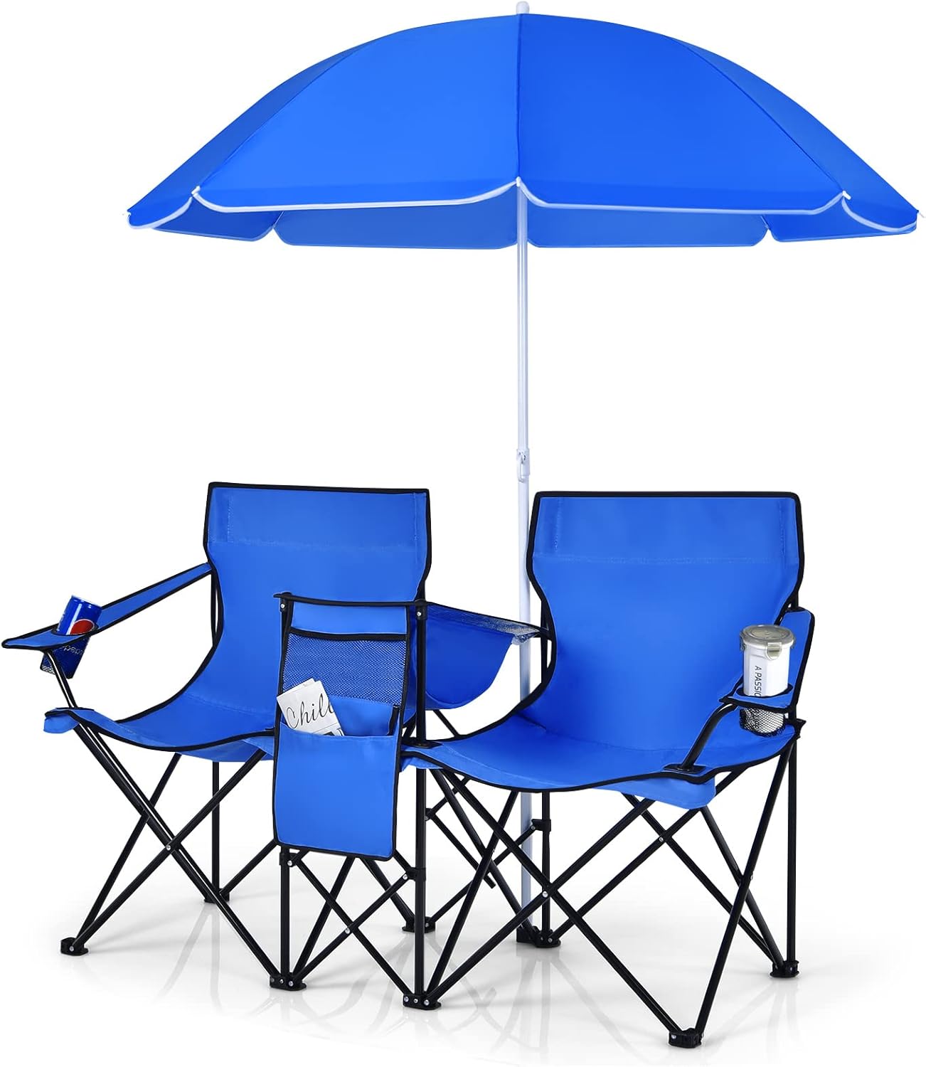 Double Picnic Chair with Umbrella & Cooler