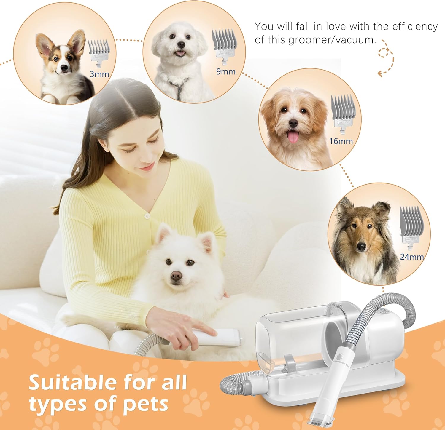 Grooming Kit with 2.3L Vacuum Suction