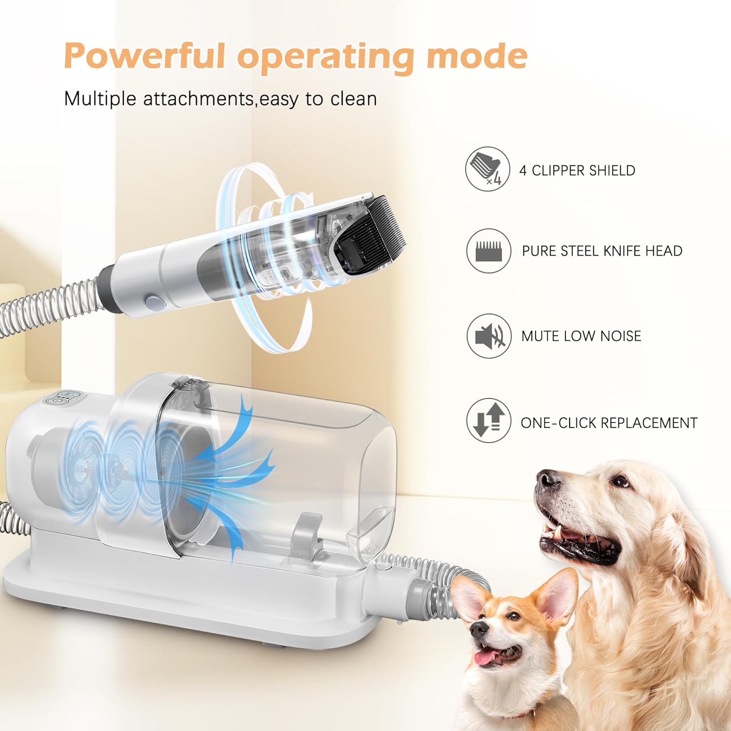 Grooming Kit with 2.3L Vacuum Suction