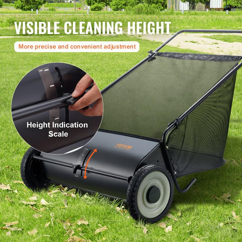 Push Lawn Sweeper | 26 inch (66 cm) Leaf & Grass Collector