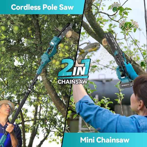 Cordless Pole Saw & Mini Chainsaw 2 in 1