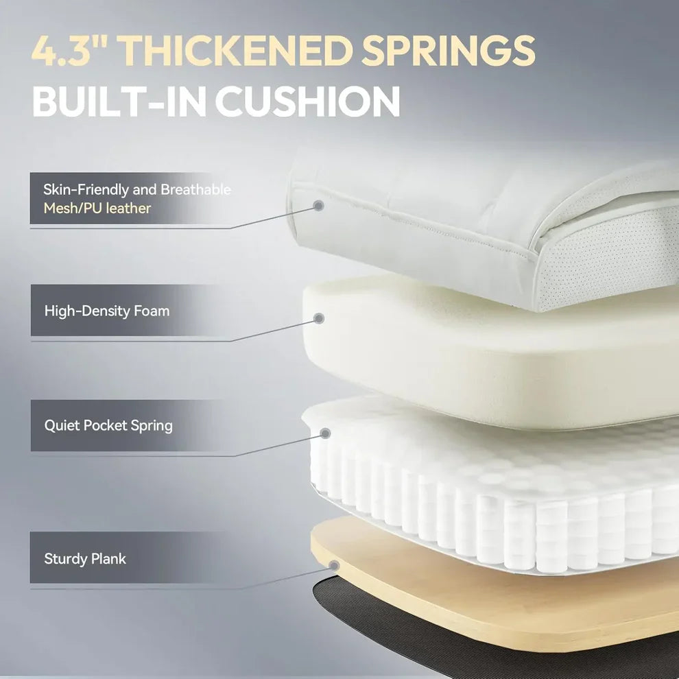 Office Chair with Lumbar Support, Adjustable Armrests & Footrest