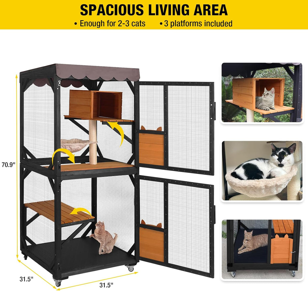 70.9" Waterproof Kitty House