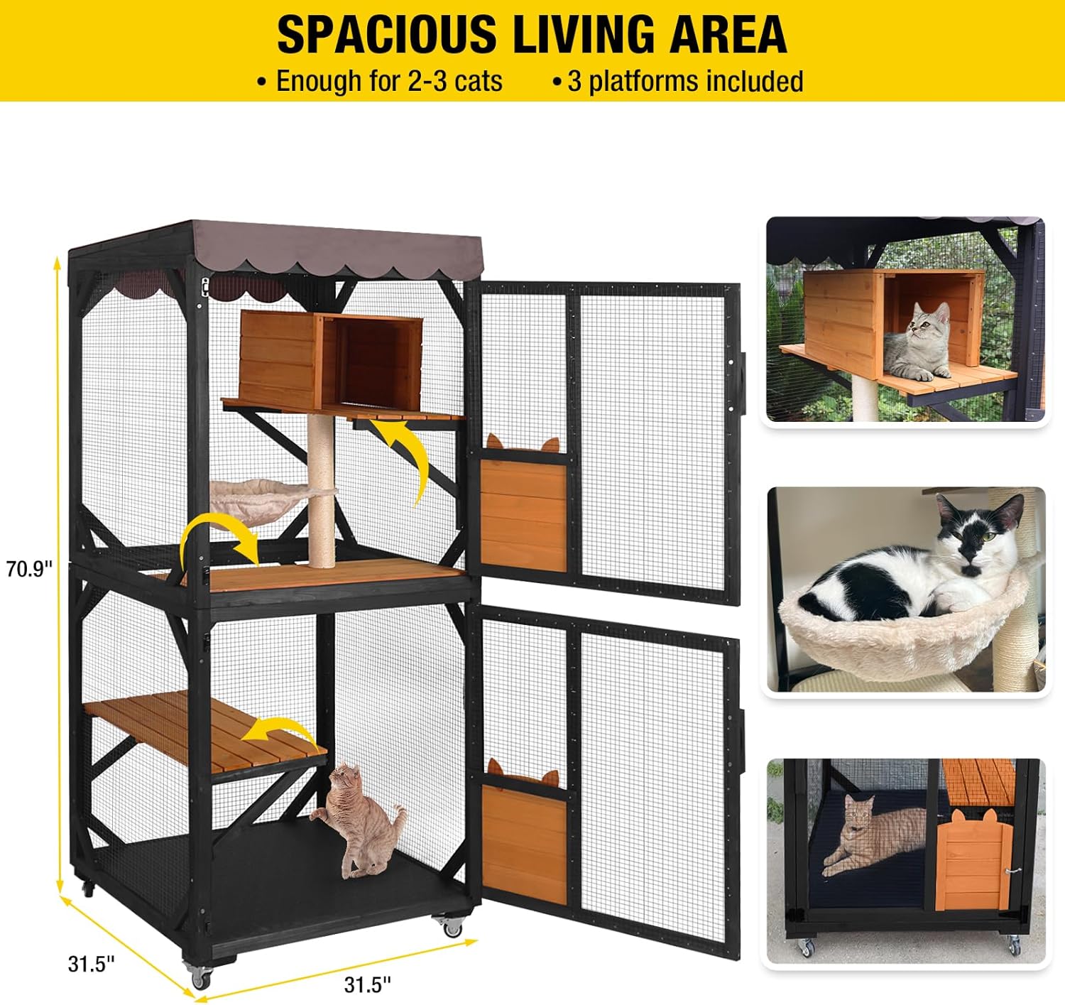 70.9" Waterproof Kitty House