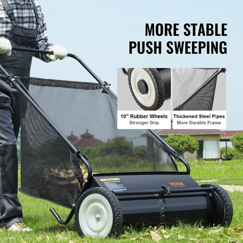 Push Lawn Sweeper | 26 inch (66 cm) Leaf & Grass Collector