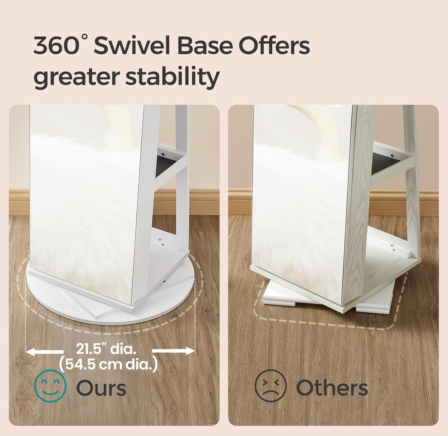 Jewelry Lockable Mirror (155 x 54.5 x 37 cm)