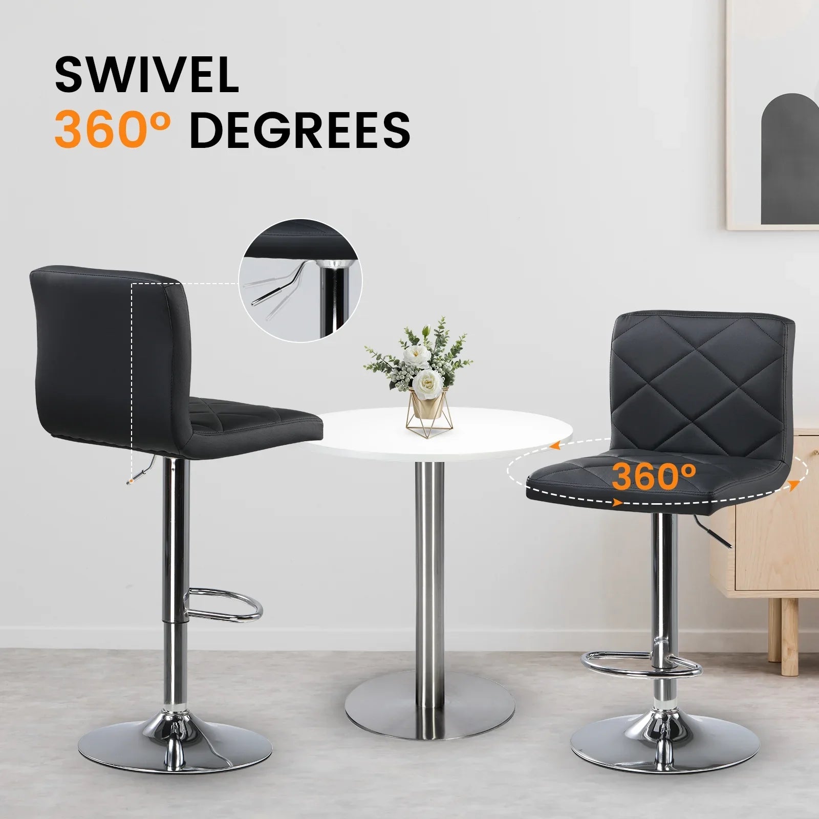 2 X Adjustable Bar Stools (1 FREE)