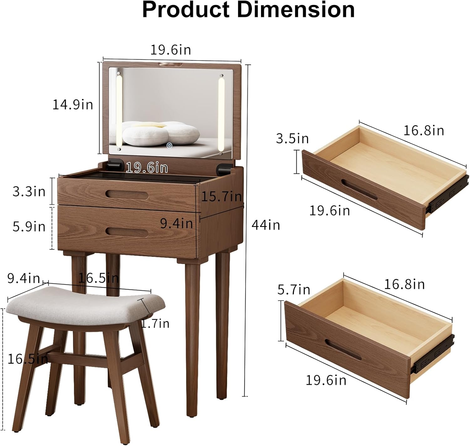 Vanity Desk with Mirror