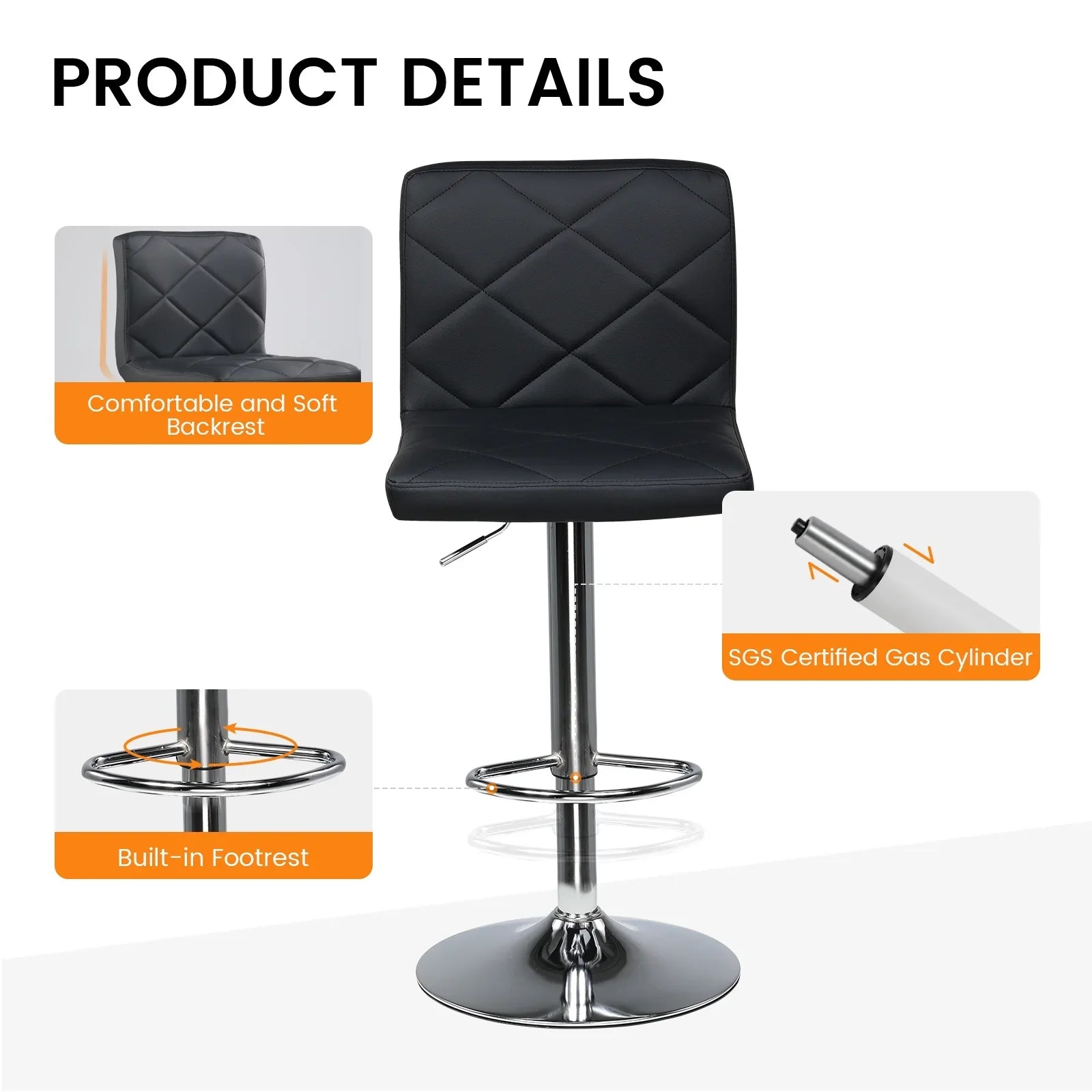 2 X Adjustable Bar Stools (1 FREE)