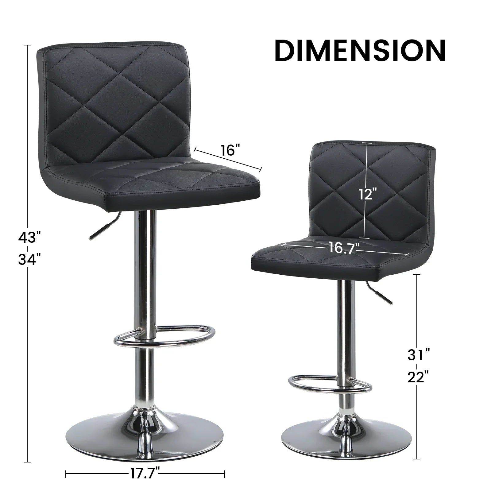 2 X Adjustable Bar Stools (1 FREE)