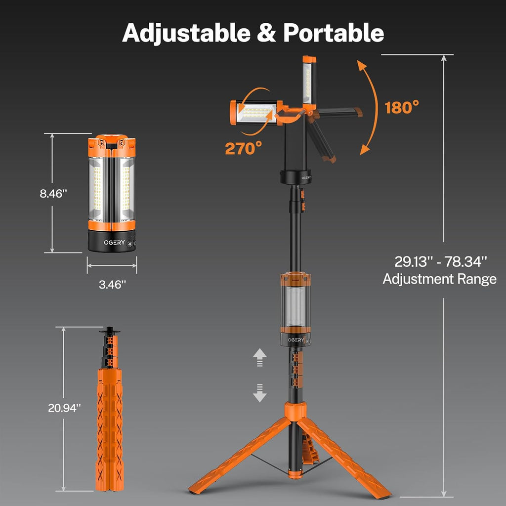 Tevolle Rechargeable 10000mAh Camping Light with Stand