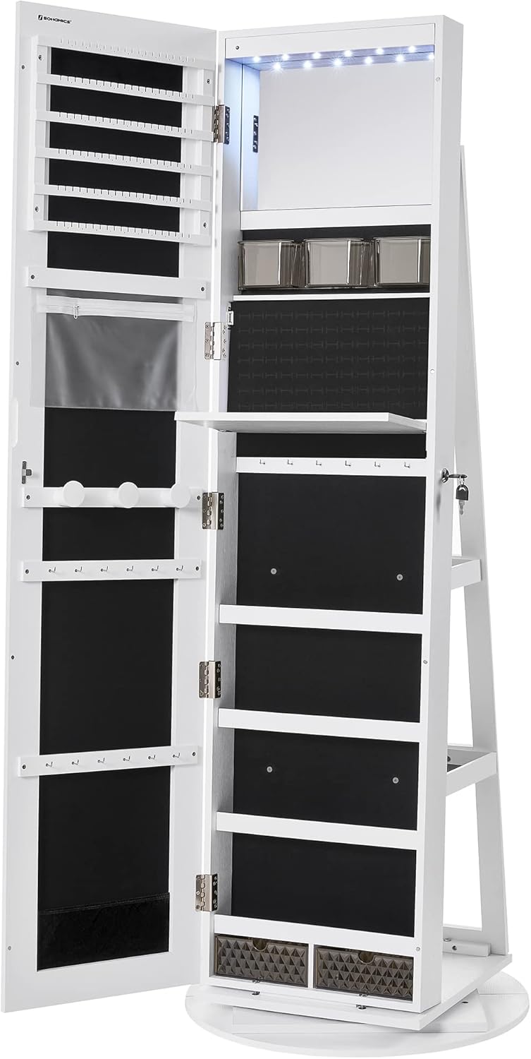 Jewelry Lockable Mirror (155 x 54.5 x 37 cm)